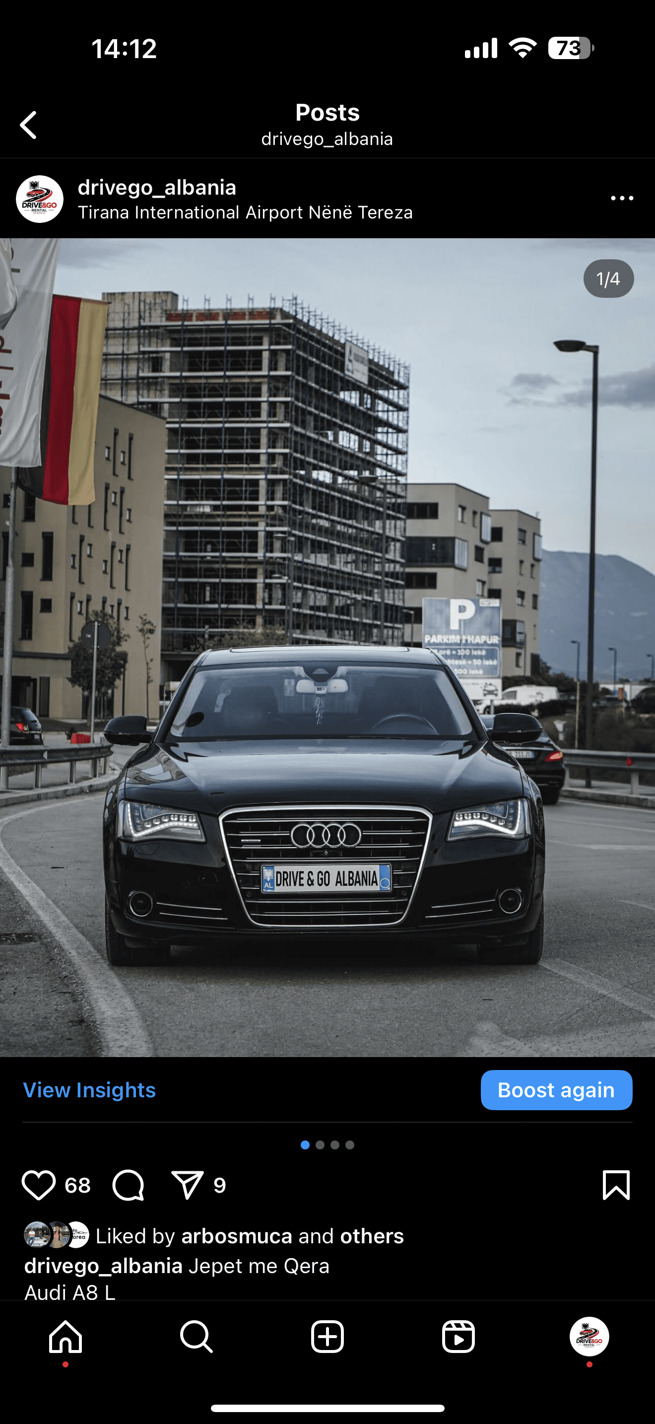 Audi A8 for rent